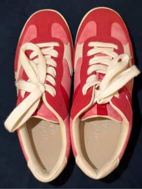 Blowfish Red and Pink Low-Top Lace-Up Sneakers
